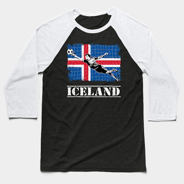 Iceland Soccer Supporter Goalkeeper Shirt Baseball T-Shirt by zeno27